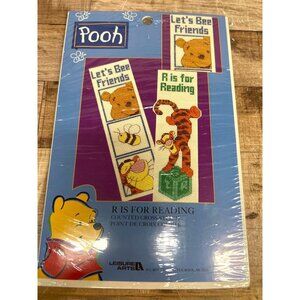 Winnie The Pooh R Is For Reading Counted Cross Stitch Kit  Plastic Canvas